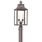 Newton Post / Pier Mount Lantern - Soft Off Black / Clear Seeded