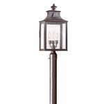 Newton Post / Pier Mount Lantern - Soft Off Black / Clear Seeded