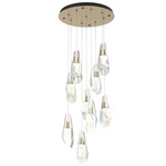 Luma Round Multi Light Pendant - Soft Gold / Crystal