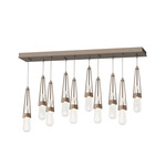 Link Linear Multi Light Pendant - Bronze / Clear Bubble