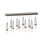 Link Linear Multi Light Pendant - Dark Smoke / Clear w/White Threading