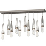 Link Linear Multi Light Pendant - Dark Smoke / Clear Bubble