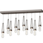 Link Linear Multi Light Pendant - Oil Rubbed Bronze / Clear Bubble