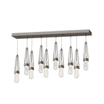 Link Linear Multi Light Pendant - Vintage Platinum / Clear Bubble