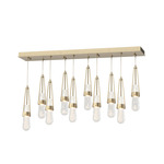 Link Linear Multi Light Pendant - Soft Gold / Clear Bubble