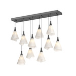 Mobius Linear Multi Light Pendant - Black / Spun Frost