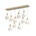 Mobius Linear Multi Light Pendant - Soft Gold / Spun Frost