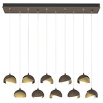 Brooklyn Linear Multi Light Pendant - Bronze / Modern Brass