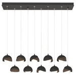 Brooklyn Linear Multi Light Pendant - Black / Bronze