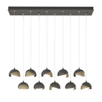 Brooklyn Linear Multi Light Pendant - Natural Iron / Soft Gold