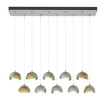 Brooklyn Linear Multi Light Pendant - Vintage Platinum / Modern Brass