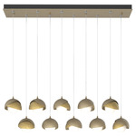 Brooklyn Linear Multi Light Pendant - Soft Gold / Modern Brass