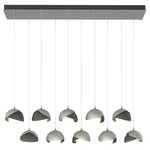 Brooklyn Linear Multi Light Pendant - Sterling / Natural Iron