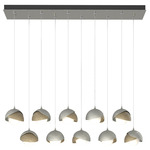 Brooklyn Linear Multi Light Pendant - Sterling / Soft Gold