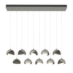 Brooklyn Linear Multi Light Pendant - Sterling / Dark Smoke