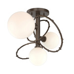 Olympus Semi Flush Ceiling Light - Bronze / Opal