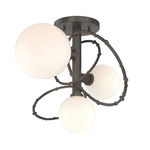 Olympus Semi Flush Ceiling Light - Dark Smoke / Opal