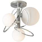 Olympus Semi Flush Ceiling Light - Sterling / Opal