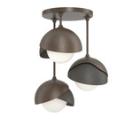 Brooklyn Double Multi Semi Flush Light - Bronze / Natural Iron