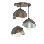 Brooklyn Double Multi Semi Flush Light - Bronze / Vintage Platinum