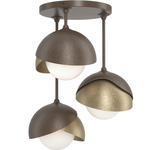 Brooklyn Double Multi Semi Flush Light - Bronze / Soft Gold