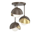 Brooklyn Double Multi Semi Flush Light - Bronze / Modern Brass