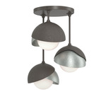 Brooklyn Double Multi Semi Flush Light - Dark Smoke / Vintage Platinum