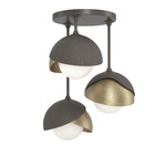 Brooklyn Double Multi Semi Flush Light - Dark Smoke / Soft Gold