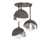 Brooklyn Double Multi Semi Flush Light - Dark Smoke / Sterling