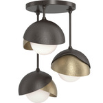 Brooklyn Double Multi Semi Flush Light - Oil Rubbed Bronze / Soft Gold