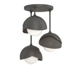 Brooklyn Double Multi Semi Flush Light - Natural Iron / Dark Smoke