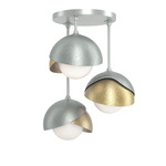 Brooklyn Double Multi Semi Flush Light - Vintage Platinum / Modern Brass