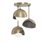 Brooklyn Double Multi Semi Flush Light - Soft Gold / Dark Smoke