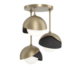 Brooklyn Double Multi Semi Flush Light - Soft Gold / Black