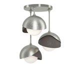 Brooklyn Double Multi Semi Flush Light - Sterling / Dark Smoke