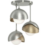 Brooklyn Double Multi Semi Flush Light - Sterling / Soft Gold