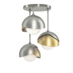 Brooklyn Double Multi Semi Flush Light - Sterling / Modern Brass