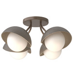 Brooklyn Single Shade Wide Semi Flush Light - Bronze / Dark Smoke