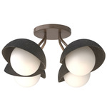 Brooklyn Single Shade Wide Semi Flush Light - Bronze / Black