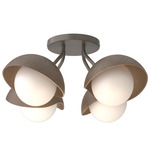 Brooklyn Single Shade Wide Semi Flush Light - Dark Smoke / Bronze