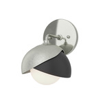 Brooklyn Double Shade Wall Sconce - Sterling / Black