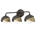 Brooklyn Double Shade Bathroom Vanity Light - Oil Rubbed Bronze / Soft Gold
