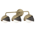 Brooklyn Double Shade Bathroom Vanity Light - Soft Gold / Oil Rubbed Bronze