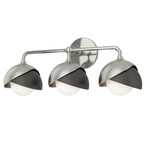 Brooklyn Double Shade Bathroom Vanity Light - Sterling / Oil Rubbed Bronze