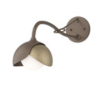 Brooklyn Double Shade Long Arm Wall Sconce - Bronze / Soft Gold