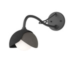 Brooklyn Double Shade Long Arm Wall Sconce - Black / Dark Smoke