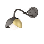 Brooklyn Double Shade Long Arm Wall Sconce - Oil Rubbed Bronze / Modern Brass