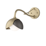 Brooklyn Double Shade Long Arm Wall Sconce - Soft Gold / Oil Rubbed Bronze