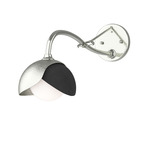 Brooklyn Double Shade Long Arm Wall Sconce - Sterling / Black