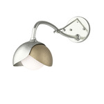 Brooklyn Double Shade Long Arm Wall Sconce - Sterling / Soft Gold